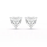 Heart Shape Solitaire Lab Diamond Stud Earrings